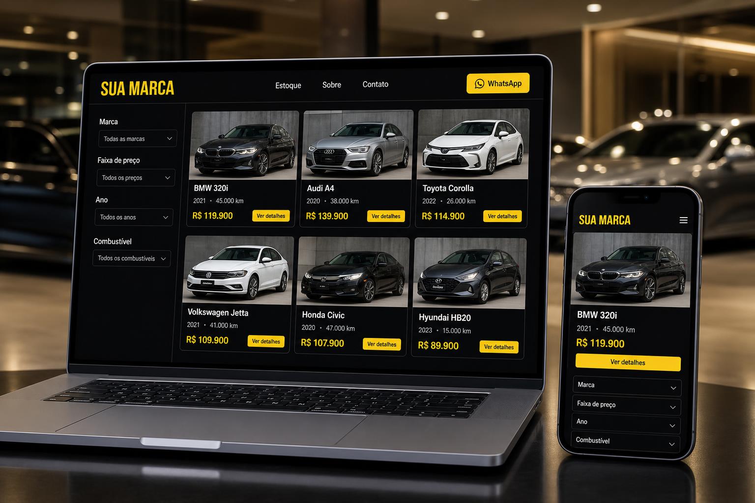 Site Exagono Auto — catálogo multimarcas de veículos
